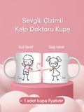 Sevgili Çizimli Kalp Doktoru Kupa