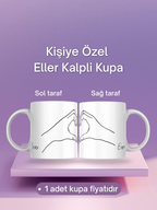 Kişiye Özel Eller Kalpli Kupa