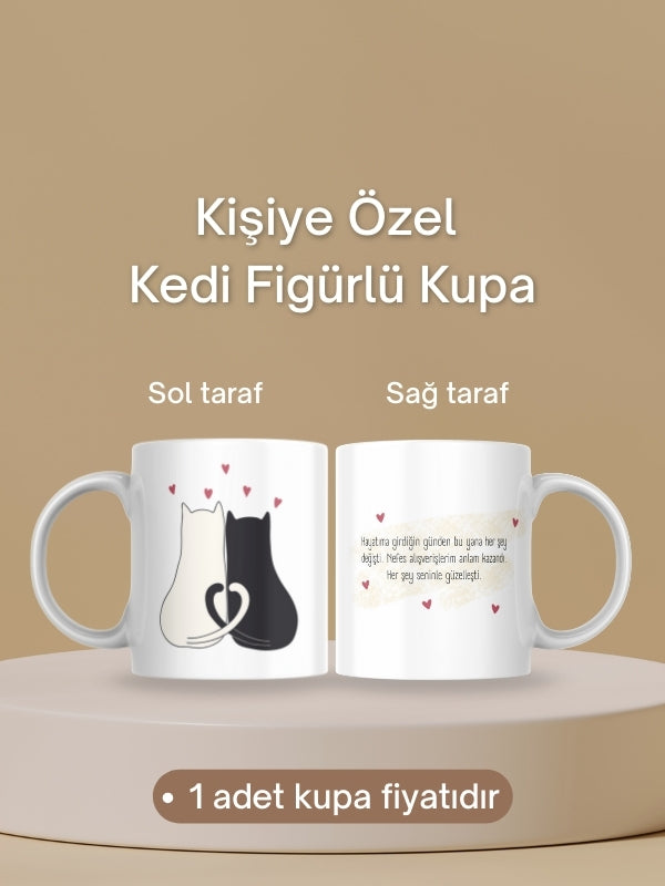 Kişiye Özel Kedi Figürlü Kupa