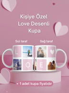 Kişiye Özel Love Desenli Kupa