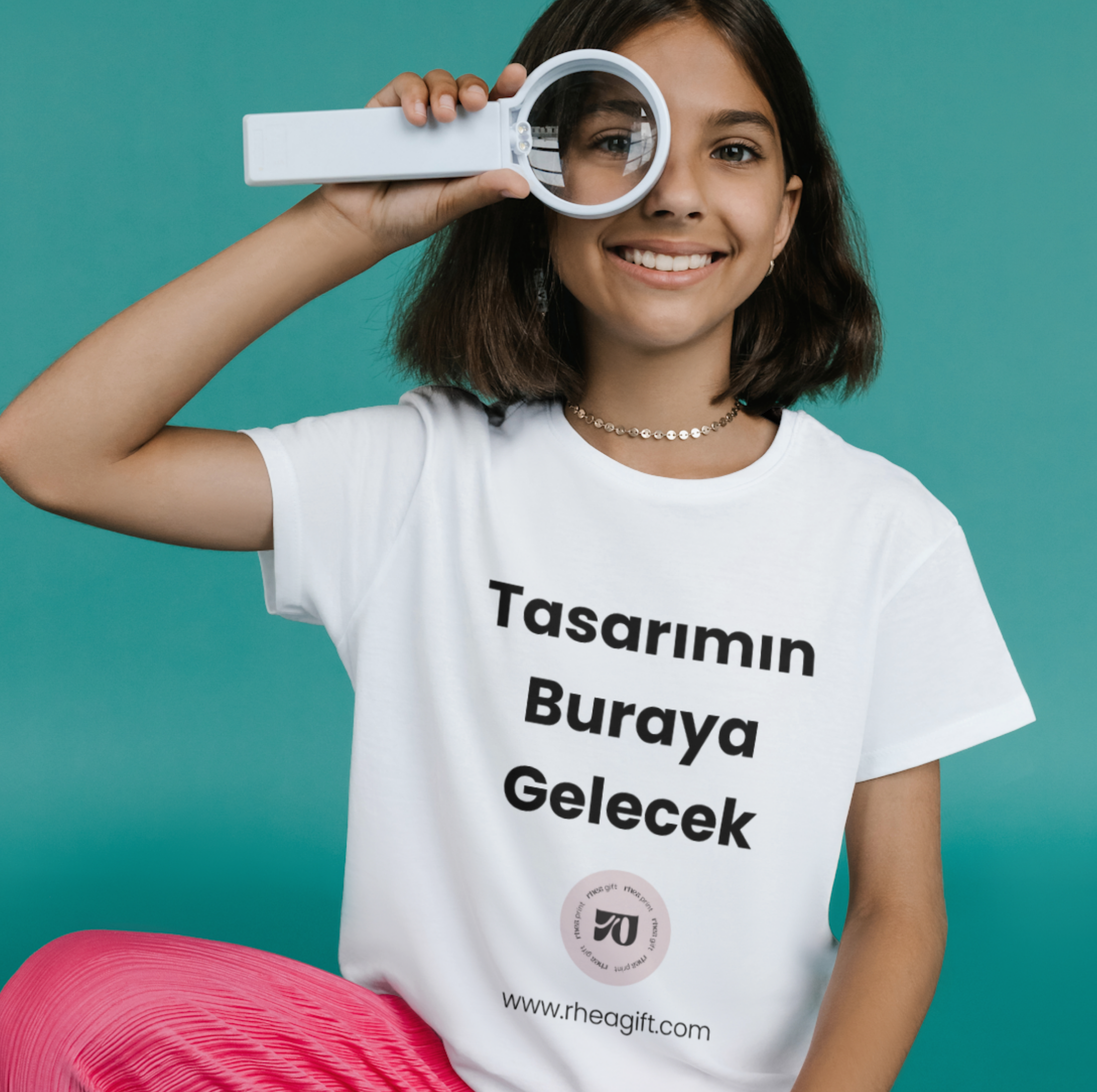 Kişiye Özel Baskılı Beyaz Oversize T-Shirt