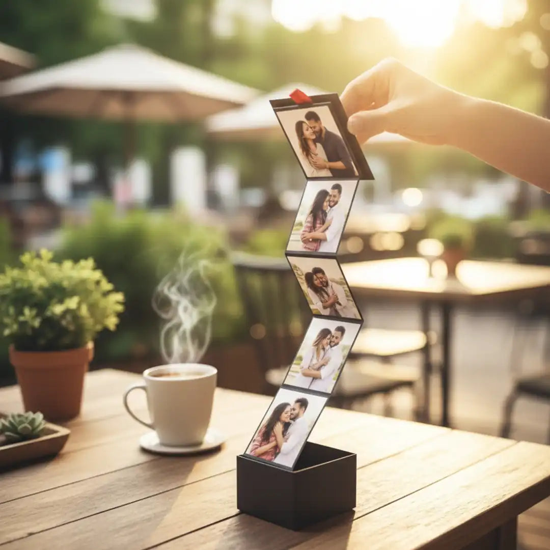 Akordiyon Fotoğraf Baskılı Hediye Kutusu - 8 Fotoğraf